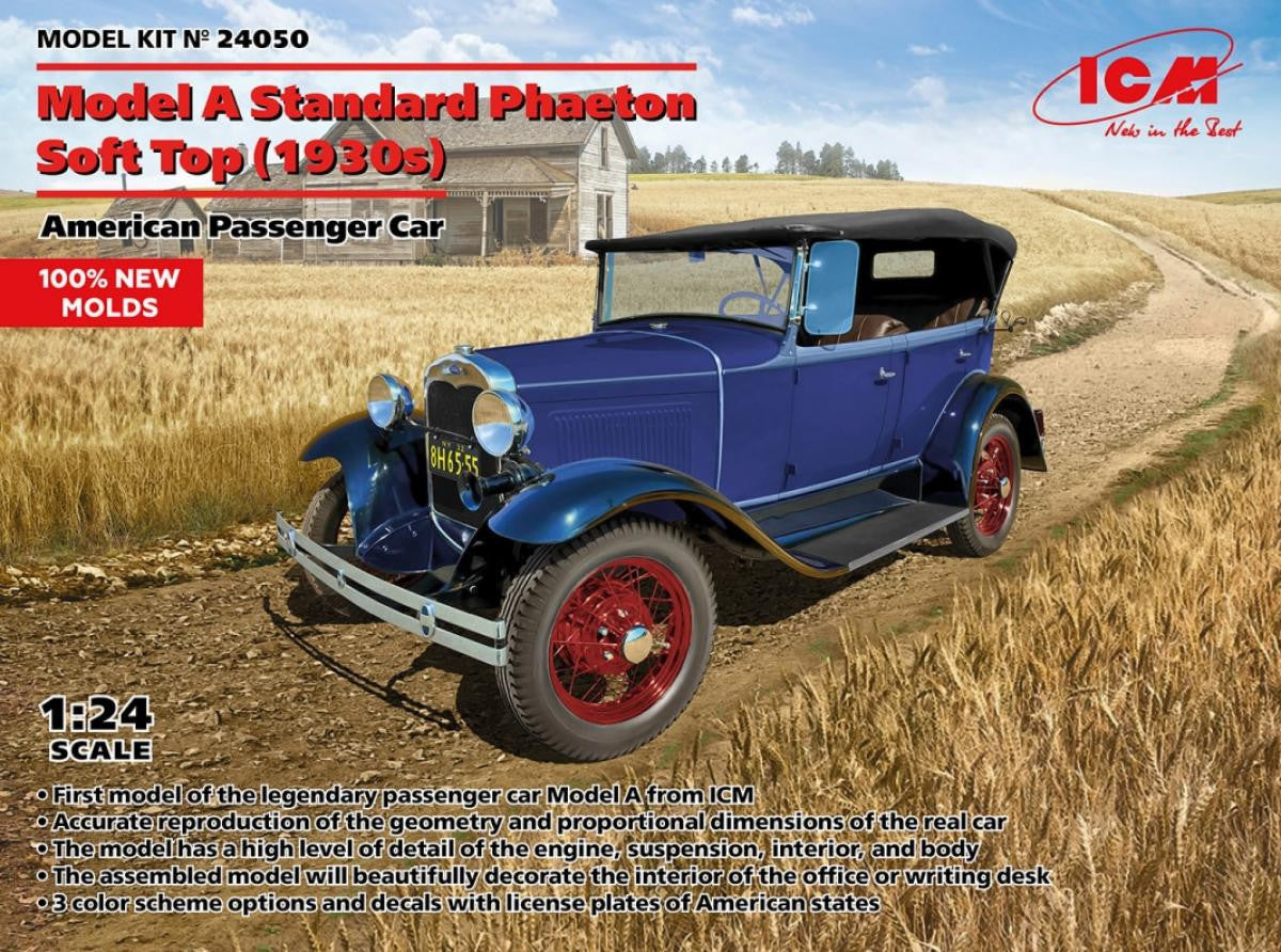 ICM 1/24 Ford Model A Phaeton Soft Top 24050